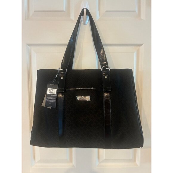New Tommy Hilfiger Black Tote With Computer case - Picture 1 of 6